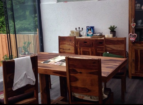 Massivholztisch mit stuhle - 4,