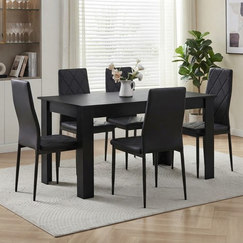 Schwarz kunstleder sitzer - kunstleder, 4-sitzer